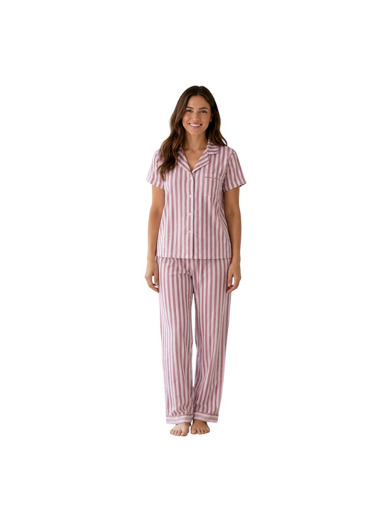 Laura Ashley Other - Laura Ashley Pink Striped 2-Piece Pajama Set Women’s Medium